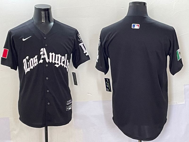 Men Los Angeles Dodgers Blank Black Five generations Joint Name 2025 Nike MLB Jersey style 1
